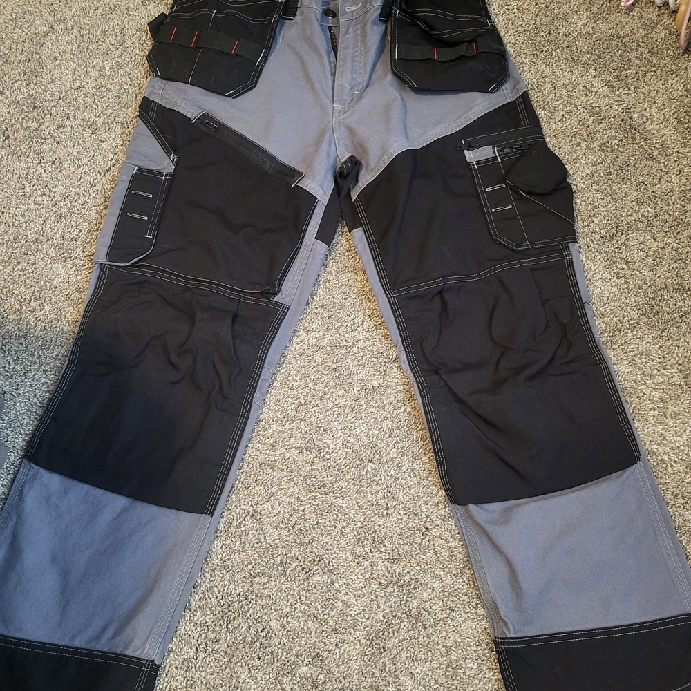 Men's Black and Gray Work Pants